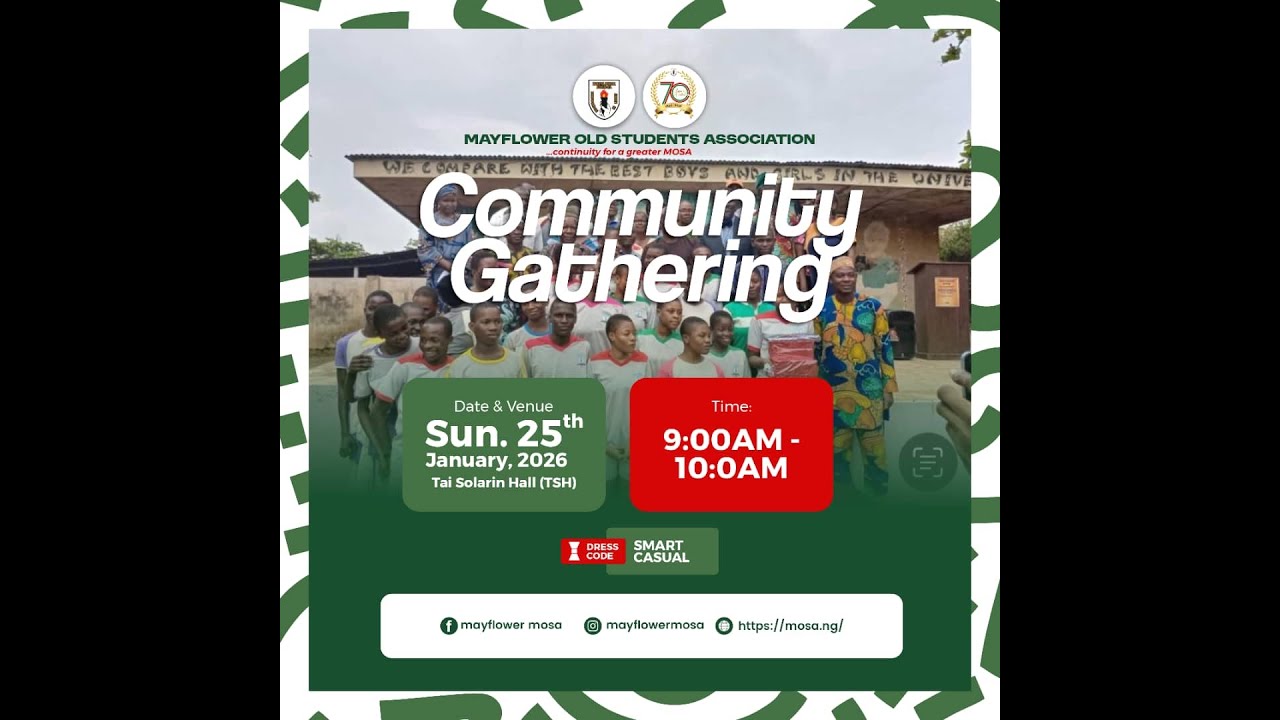 MOSA 70TH ANNIVERSARY || COMMUNITY GATHERING|| DAY 9 || SUNDAY,  25TH JANUARY, 2026