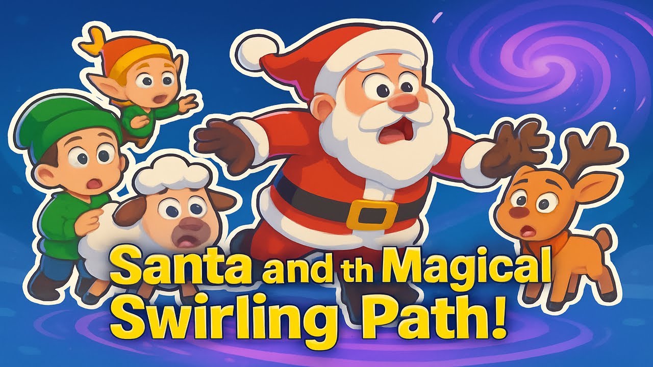 Santa and the Magical Swirling Path! 🎄✨ Finn & Dolly’s Big Christmas Rescue | Kids Animation Story