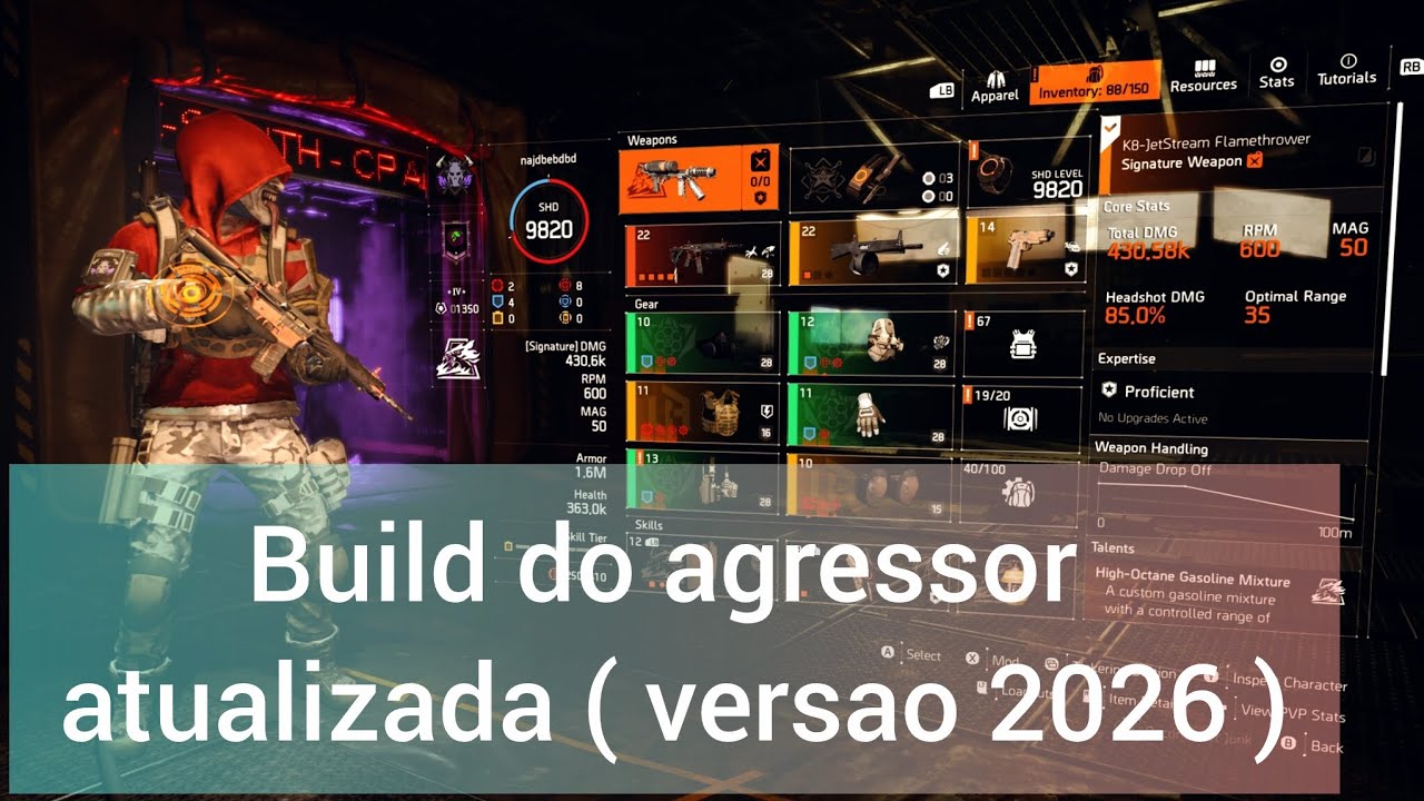 The division 2 PVP darkzone build do agressor atualizada versão 2026