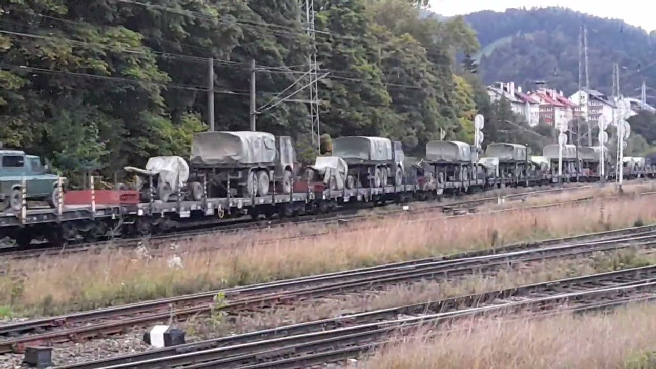 Military train. Military equipment