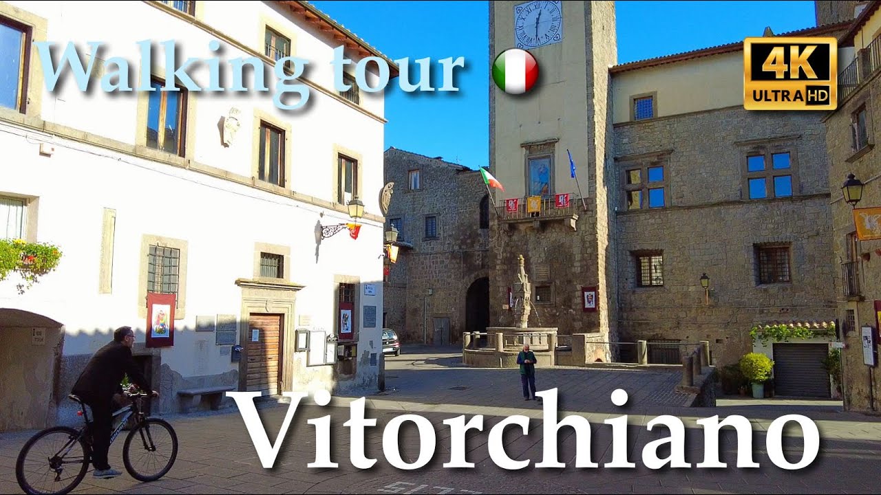 Vitorchiano (Lazio), Italy【Walking Tour】History in Subtitles - 4K