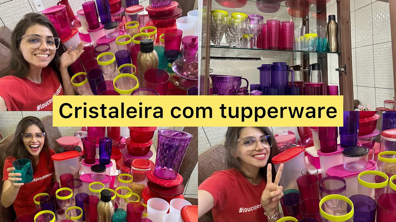 Cristaleira com produtos tupperware 😱 organizado os potinhos de temperos compras na loja da vivi !