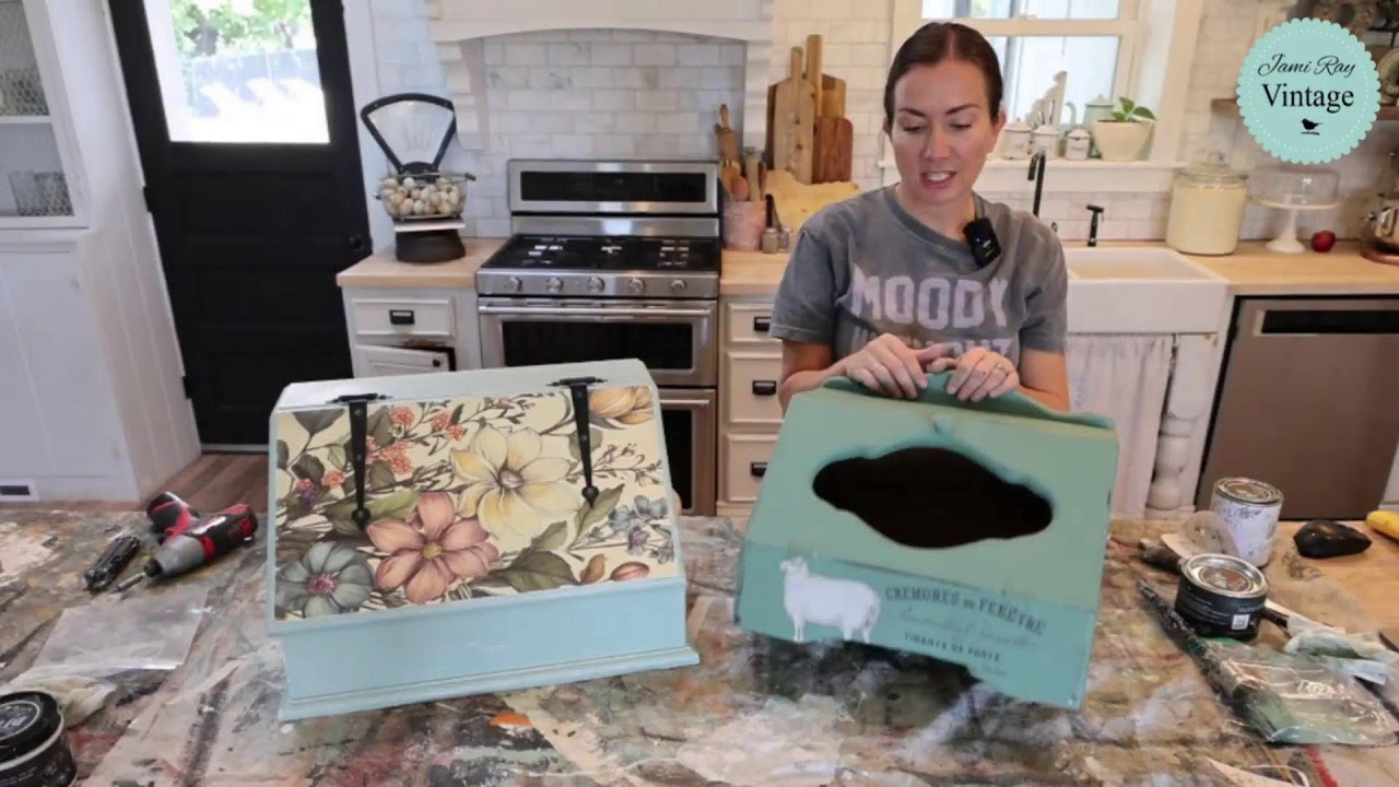 Bread Box makeover Challenge With IOD and DecoupageWaste Not Wednesday