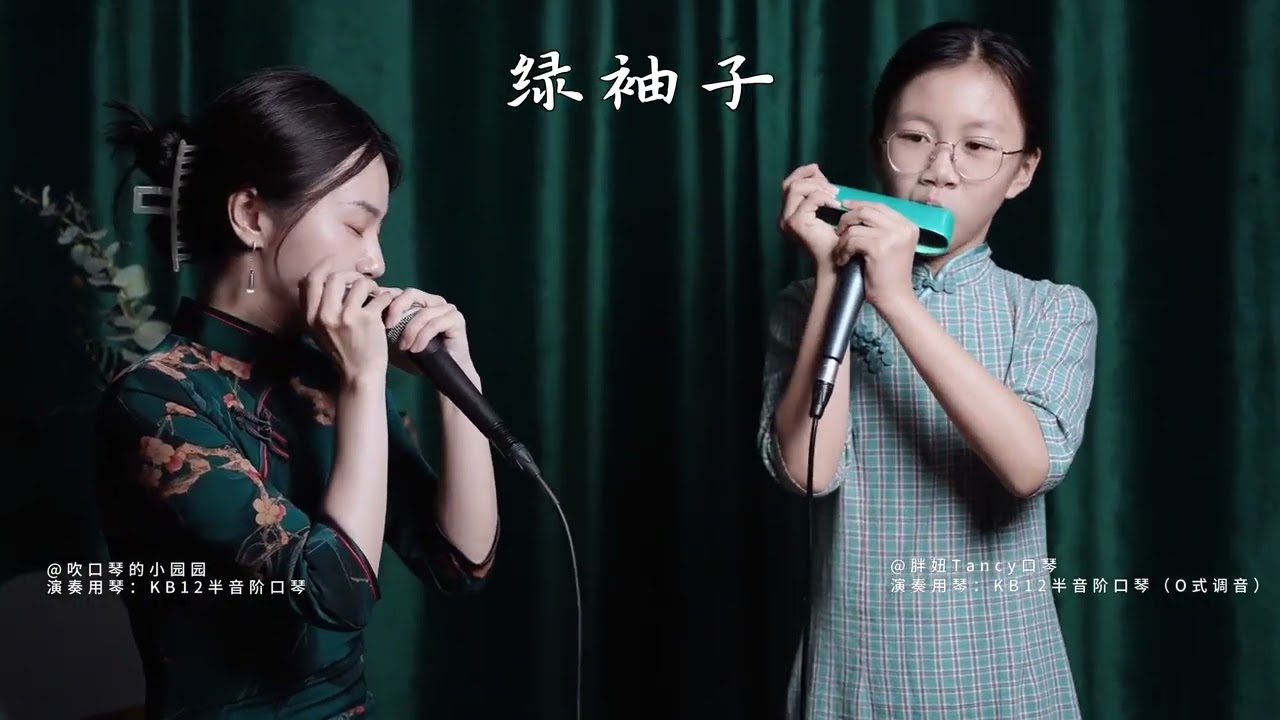 “胖胖园园组合”｜胖妞与园园合奏半音阶口琴《绿袖子》【吹口琴的小园园】