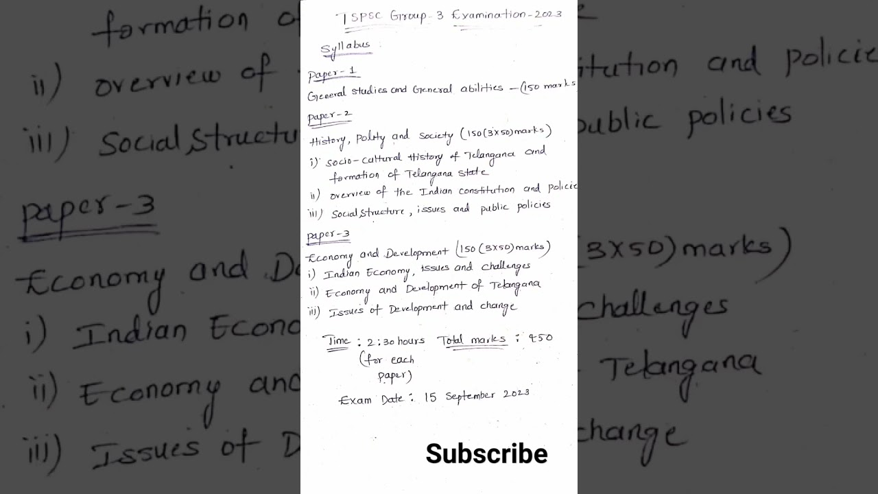 tspsc group 3 syllabus in English exam date #tspsc #tspscnewupdates #group3 #govtjobs #govtjobs