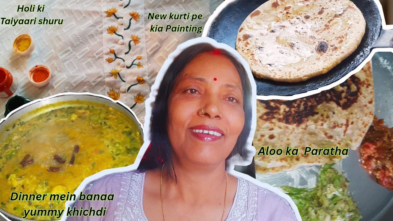 New Kurti pe Kia Painting ??😱😱|| Dinner mein banaya yummy Khichdi😋😋