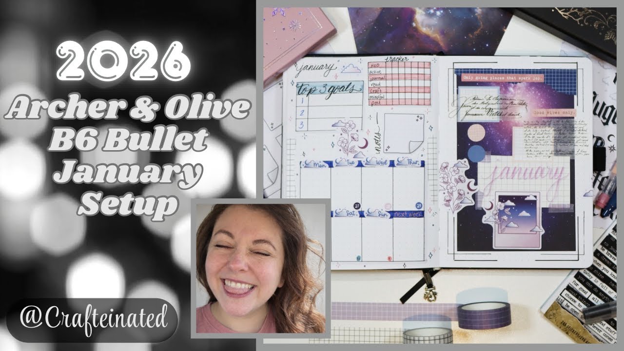 Настройка ежедневника Bullet Journal A&O B6, январь 2026 г.