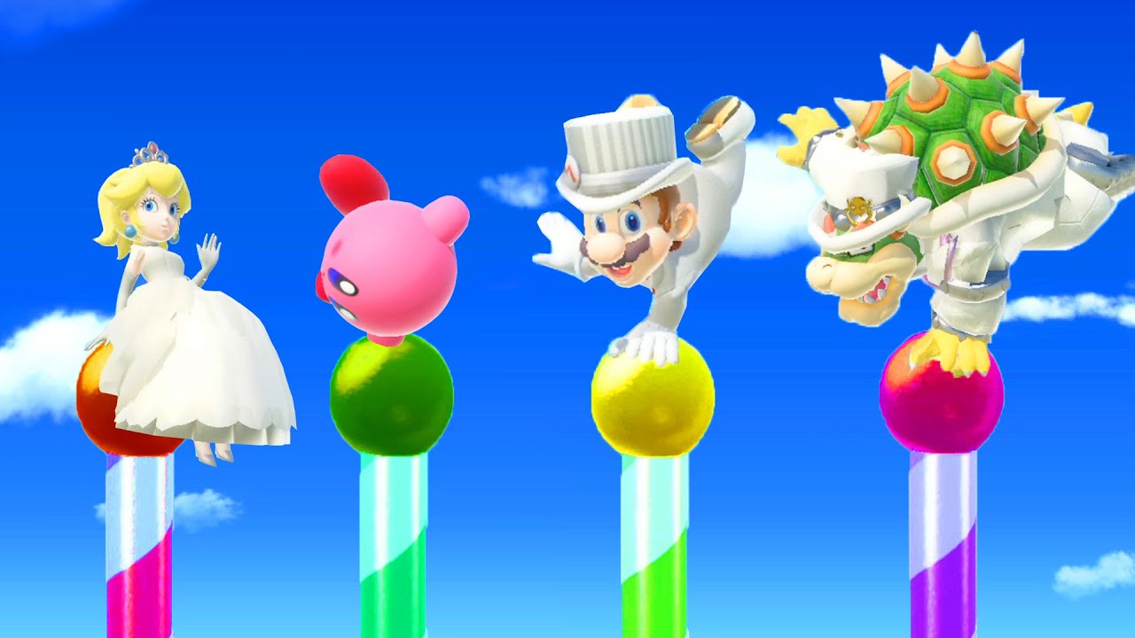 【スーパーマリオパーティ】ミニゲームピーチVsマリオVsカービィVsクッパ(COM最強 たつじん)