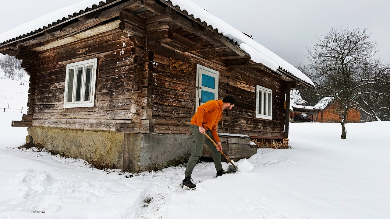 Digging Our Mountain Cabin Out of Snow | Family Life in the Carpathians