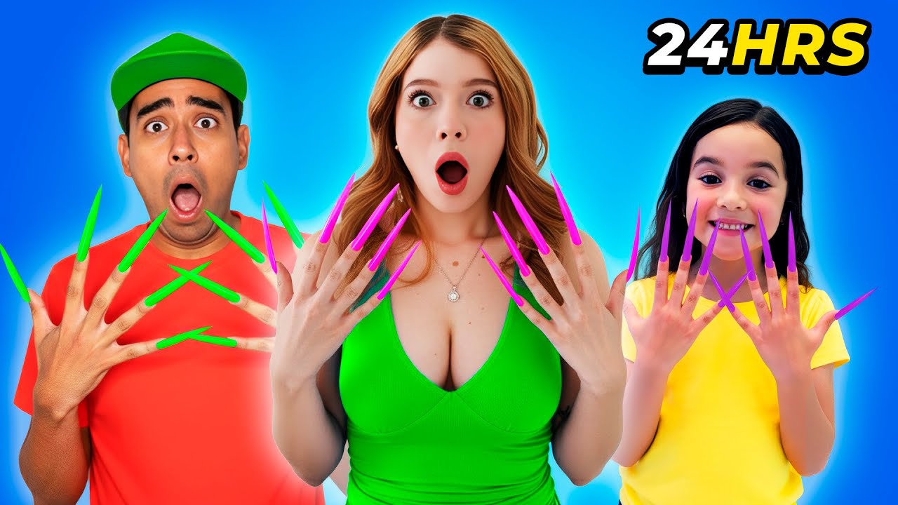 24 HORAS CON UÑAS EXTRA LARGAS