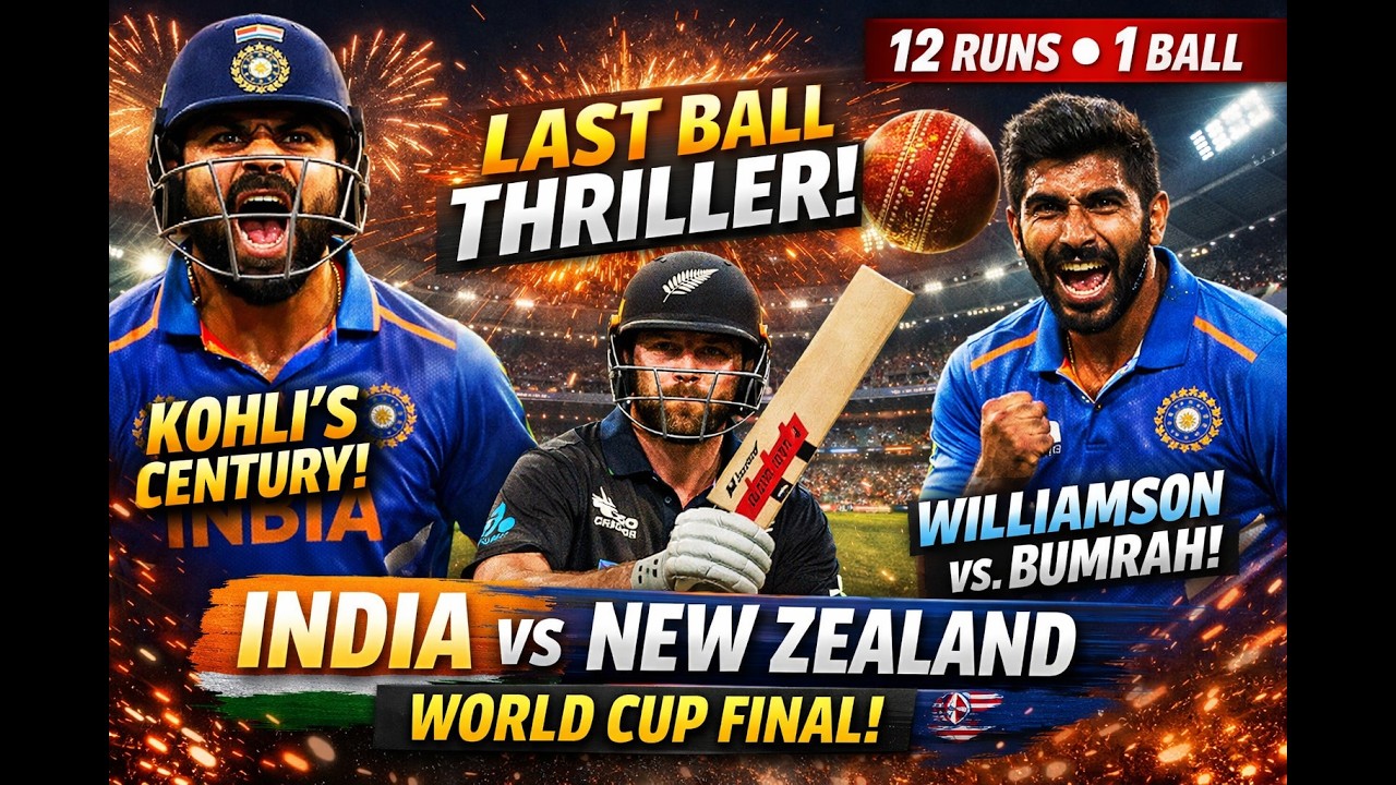 The Night Cricket Stopped the World – India vs New Zealand Final Thriller!