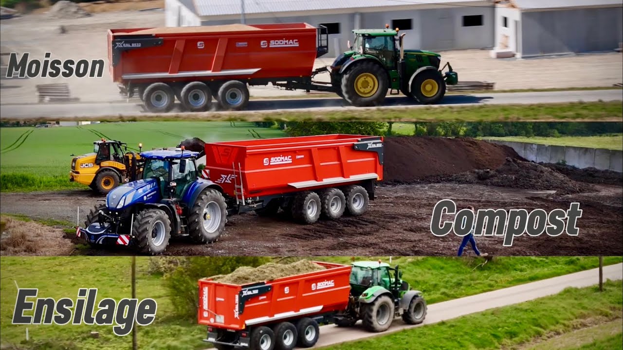 3 Chantiers de Transport avec des Remorques Sodimac : Ensilage, Compost et Moisson💯💨