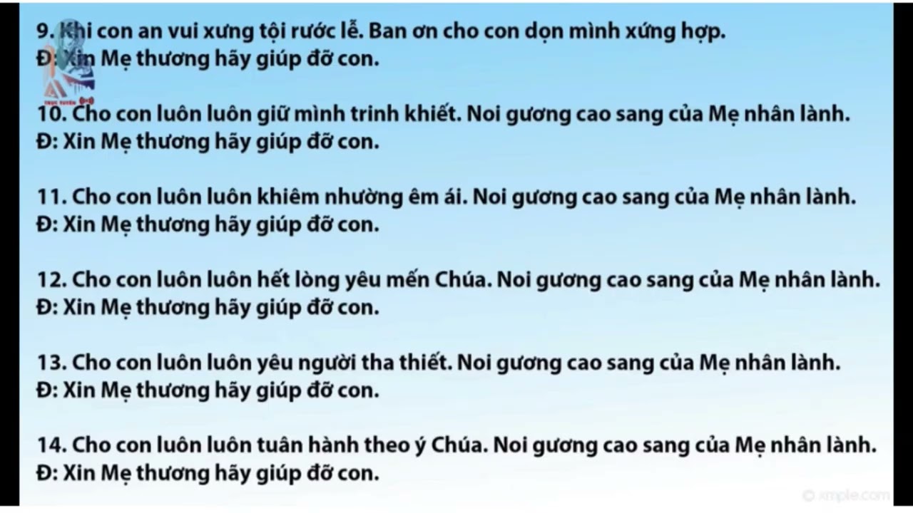 Kinh Cầu Đức Mẹ Hằng Cứu Giúp