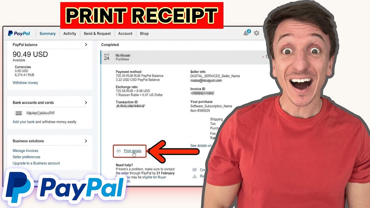 How To Print PayPal Receipt On Desktop