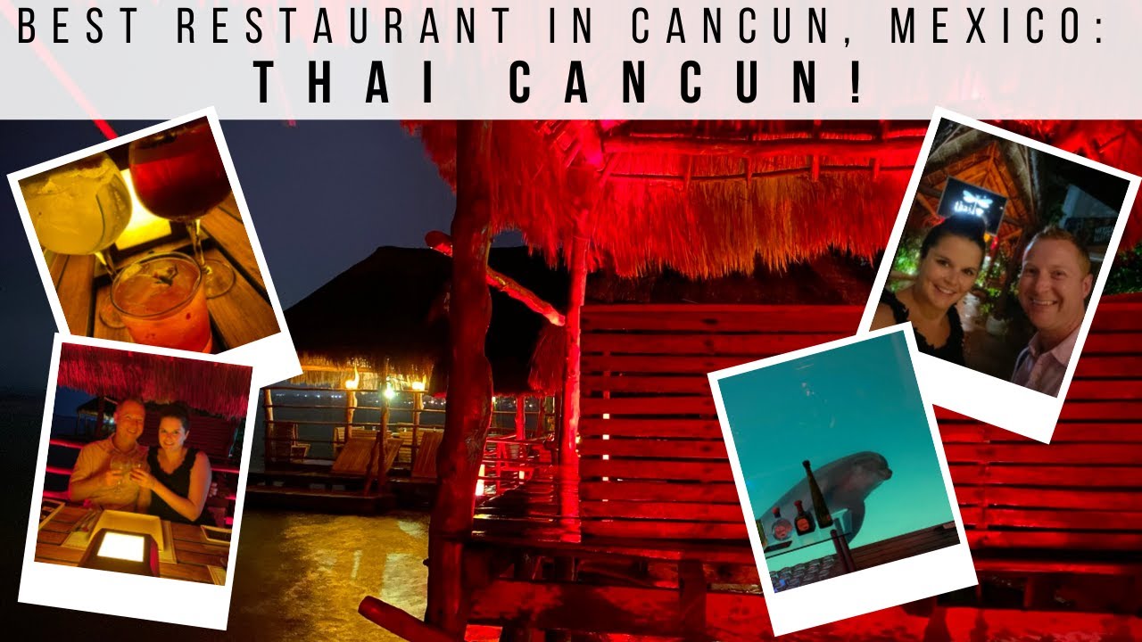 Overwater Bungalow dinner & drinking with DOLPHINS!? Cancun's COOLEST Restaurant--Thai Cancun!