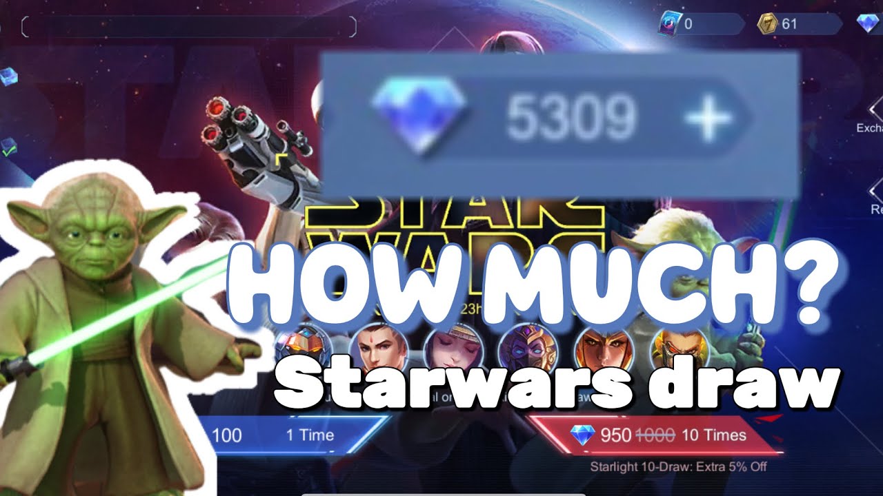 I GOT 3 LIMITED EPIC SKIN‼️ How much I spent in ml starwars event?Got Cyclops Master Yoda!