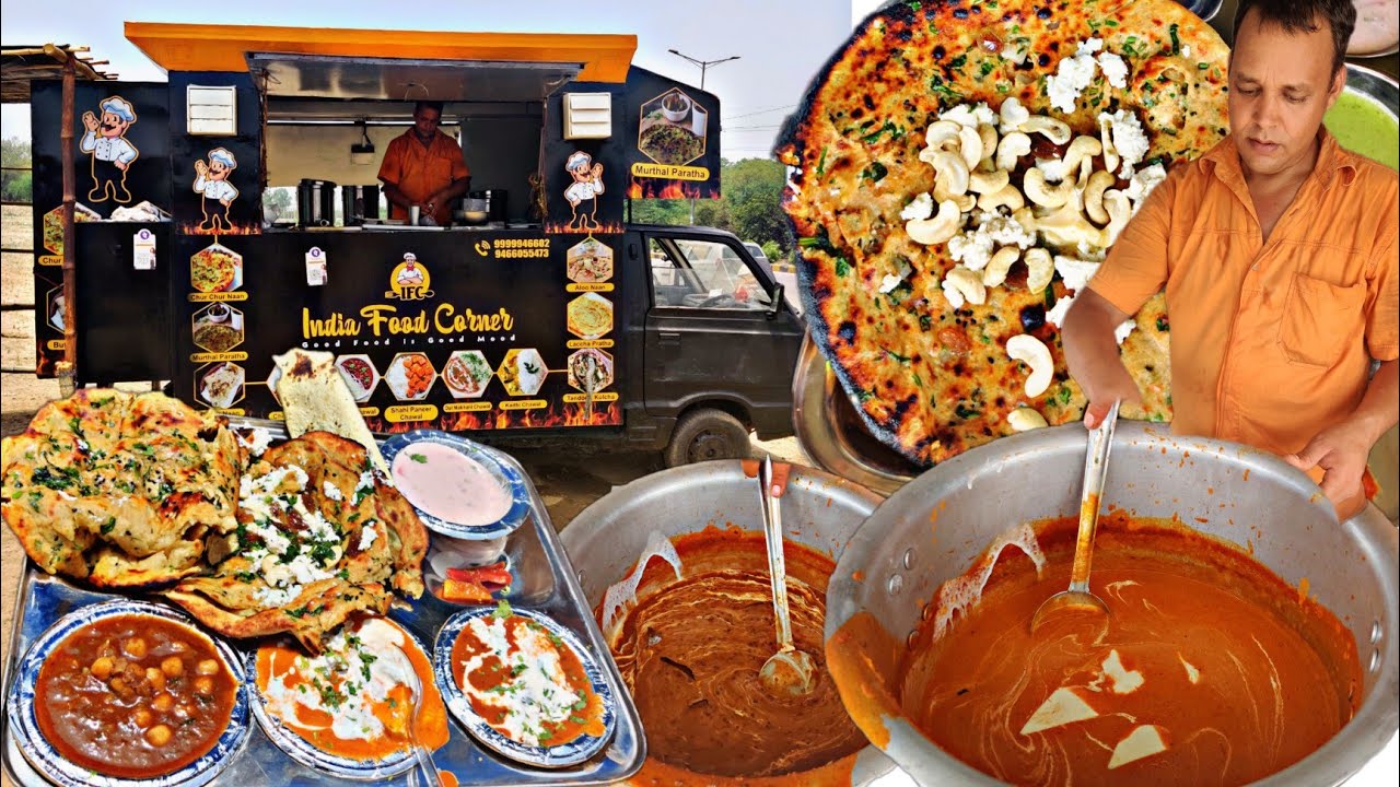 Food van के असली चूर चूर Naan Aur Murthal परांठा। Faridabad । Street food India