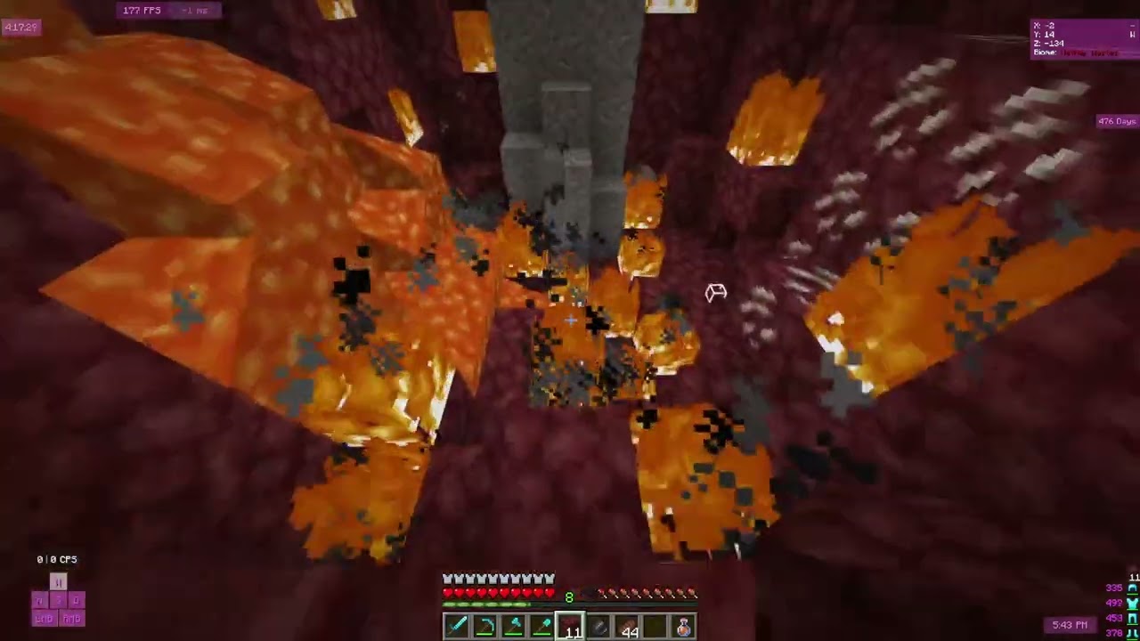 mining netherite for half an hour