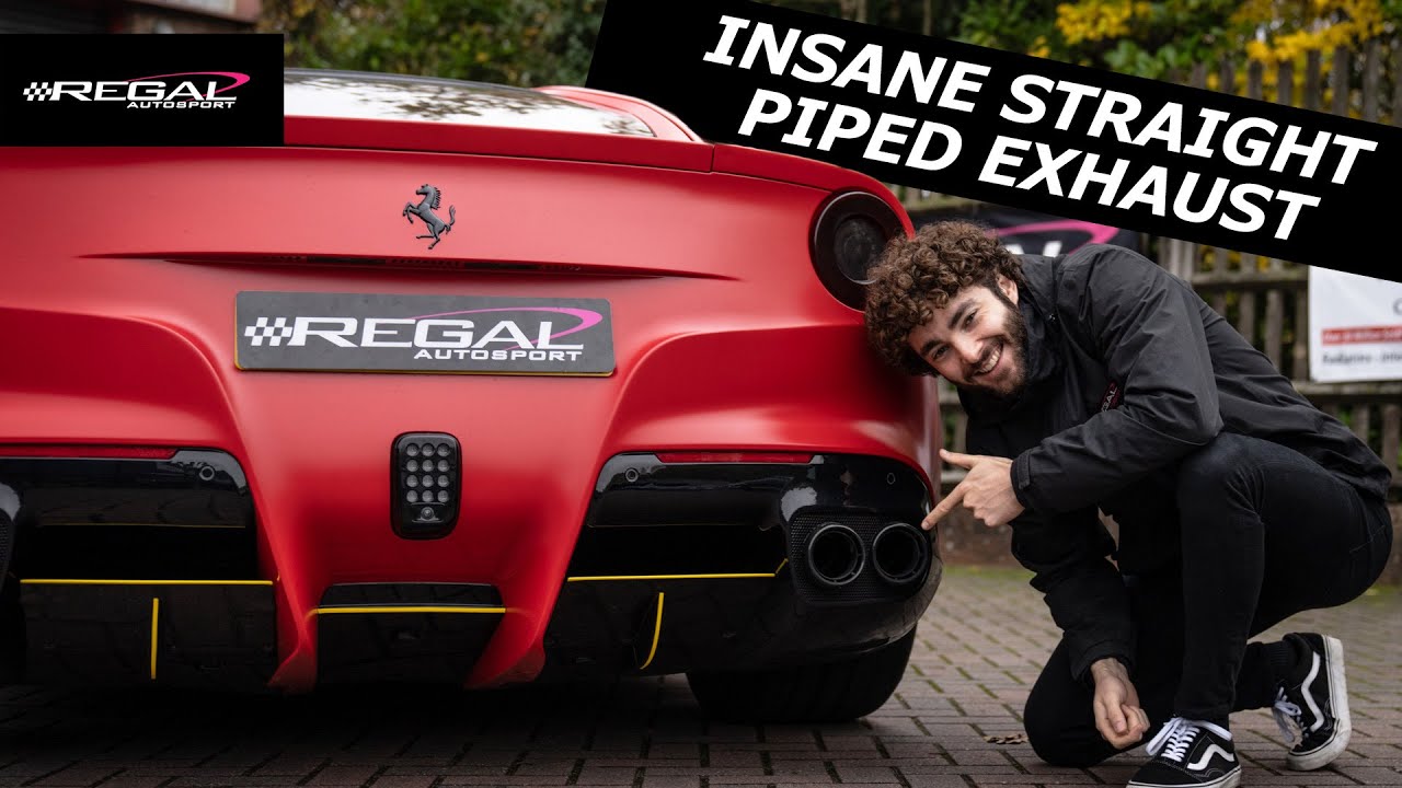INSANE STRAIGHT PIPED Ferrari F12 with Inconel decat Brooke Race exhaust [FLAMES]