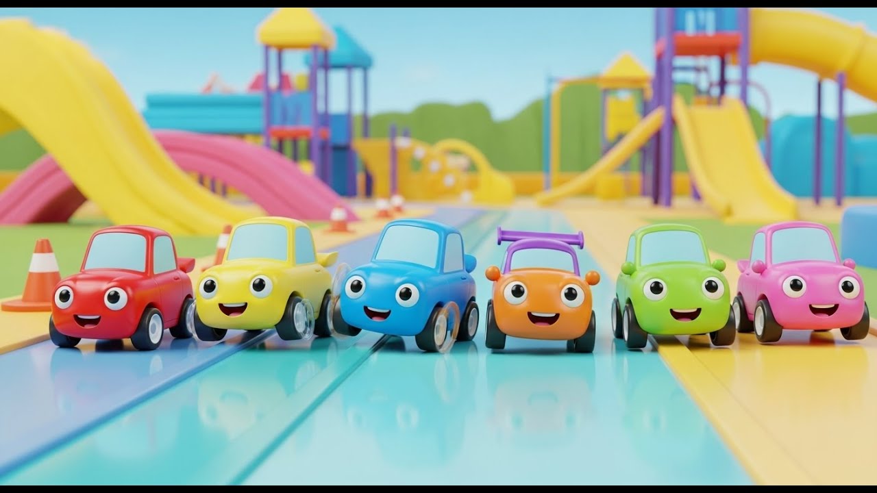 Corrida de Sete Carrinhos de Brinquedo em uma Corrida Incrível | Desenho Infantil