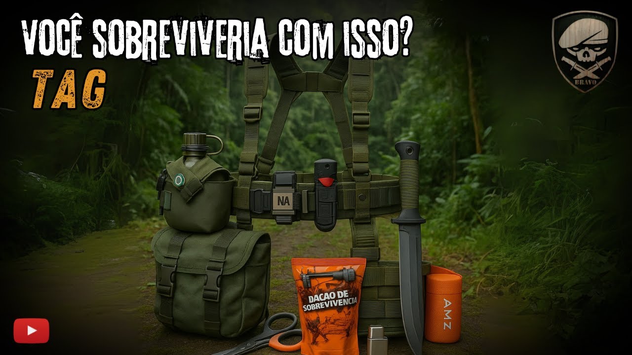 KIT DE SOBREVIVÊNCIA NO CINTO NA – Tudo que Você Precisa na Selva! 