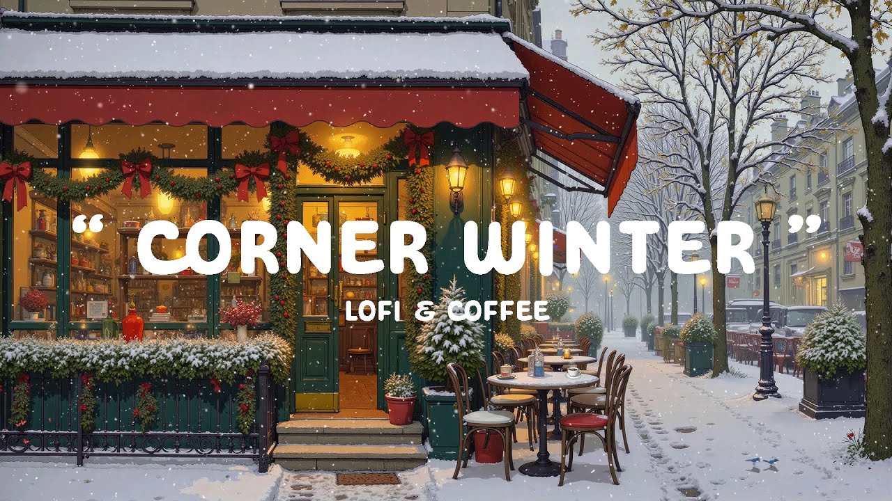 Corner Winter Coffee ❄️ Cozy Christmas with Lofi Cafe🎄 Relaxation Lofi Hop for Relax & Reading