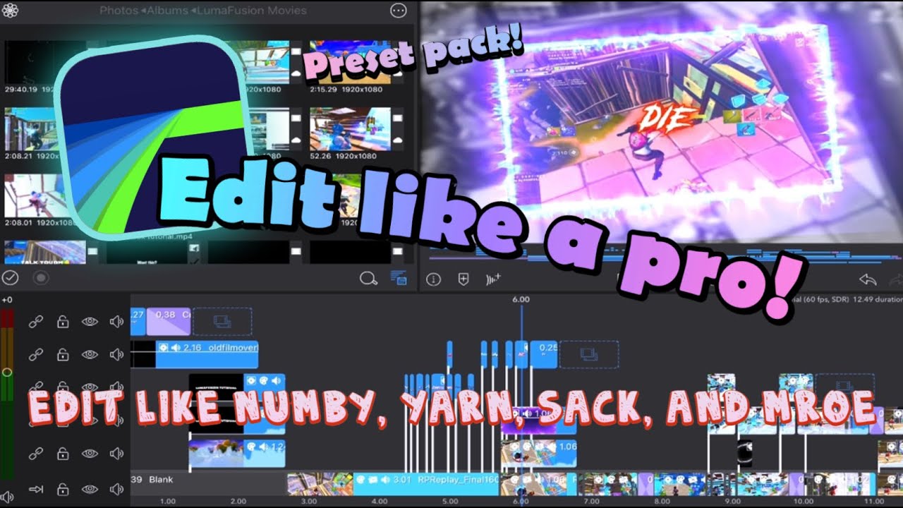 How to edit like a PRO on Lumafusion (edit like LMGK, Numby, Clerke) GLOW SCALE effect + more
