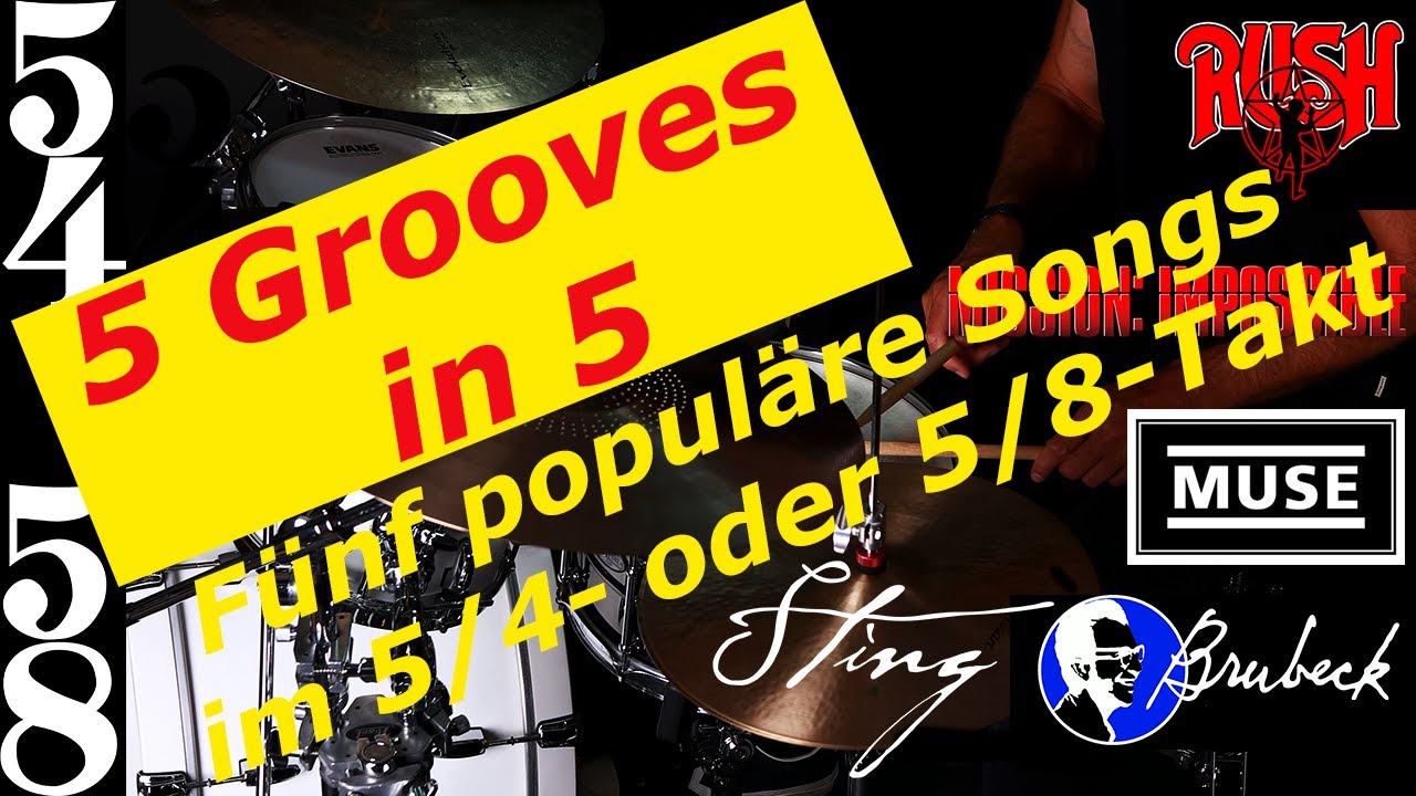 5 Grooves in 5 - 5 Drum Grooves im 5/4 oder 5/4 Takt