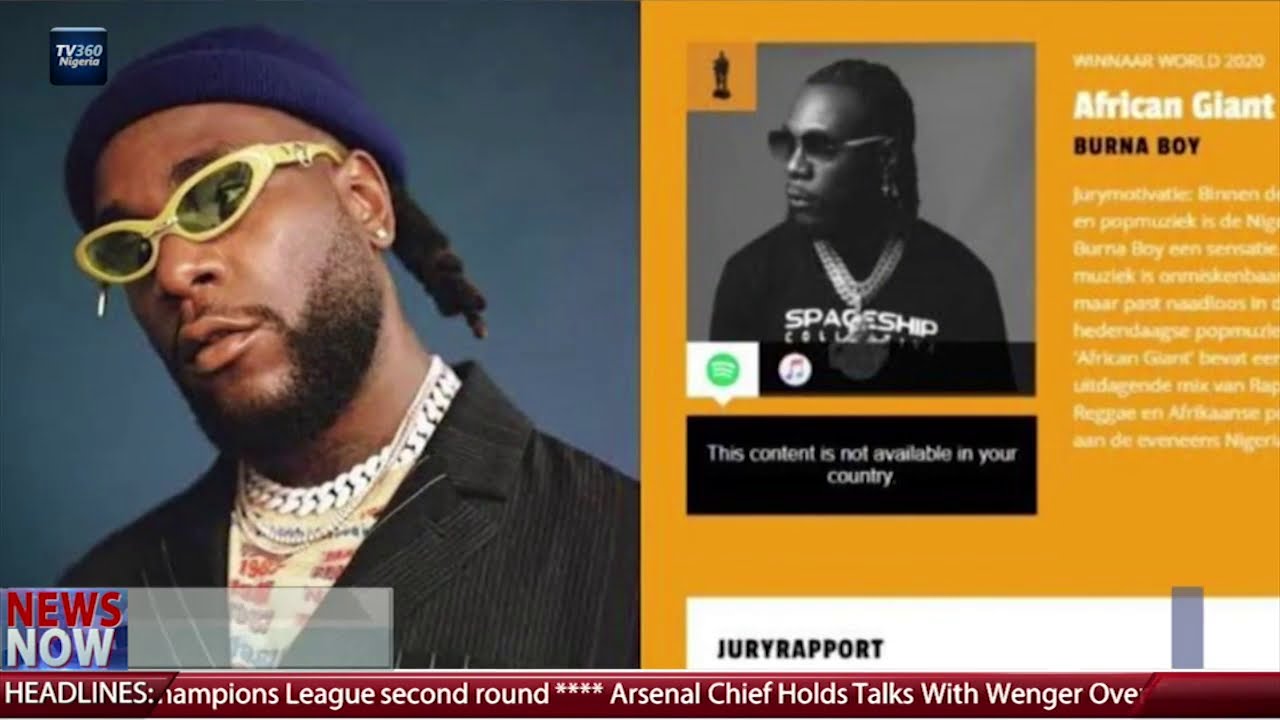 Burna Boy wins 'Best World Album' at 2020 Edison Awards