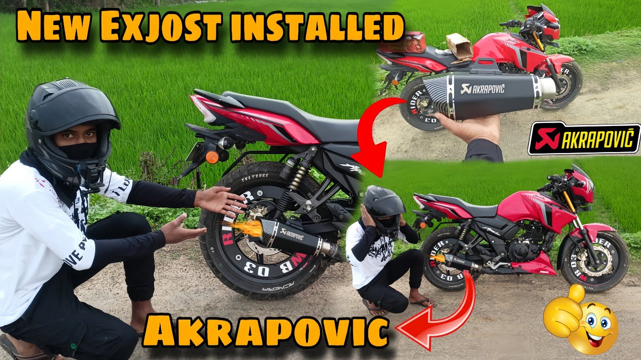 AKRAPOVIC Exhaust In My Apache RTR 160 Installed 🔥 Best LOUD Exhaust For Apache rtr 160 🙆