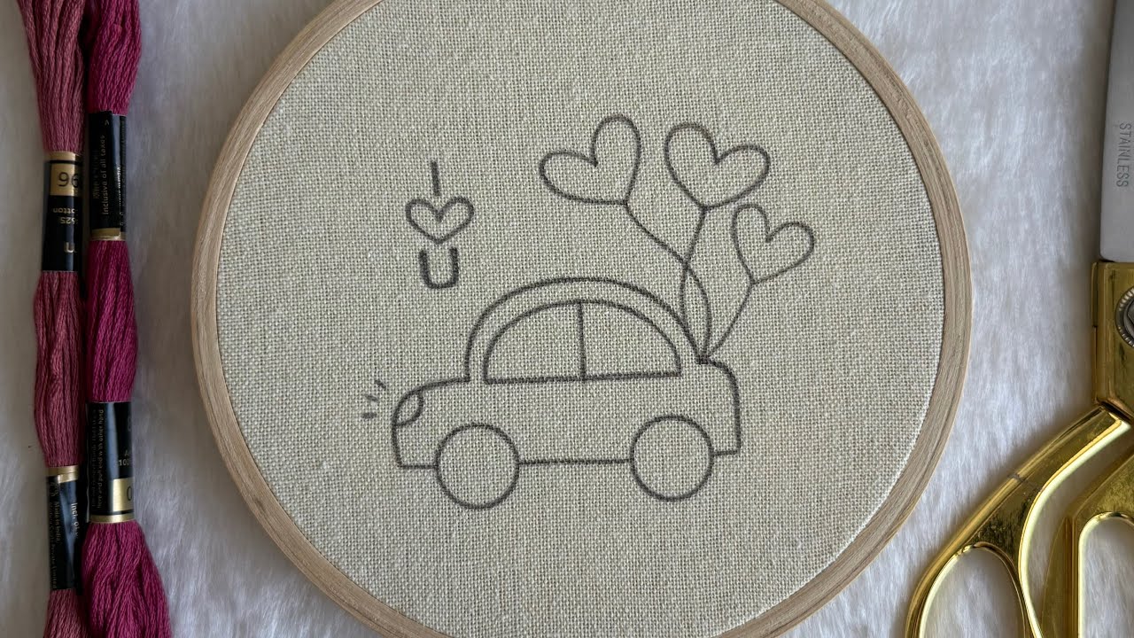 Very Very Easy Hand Embroidery Design For Beginners ❤️ Car Embroidery | French Knots Embroidery
