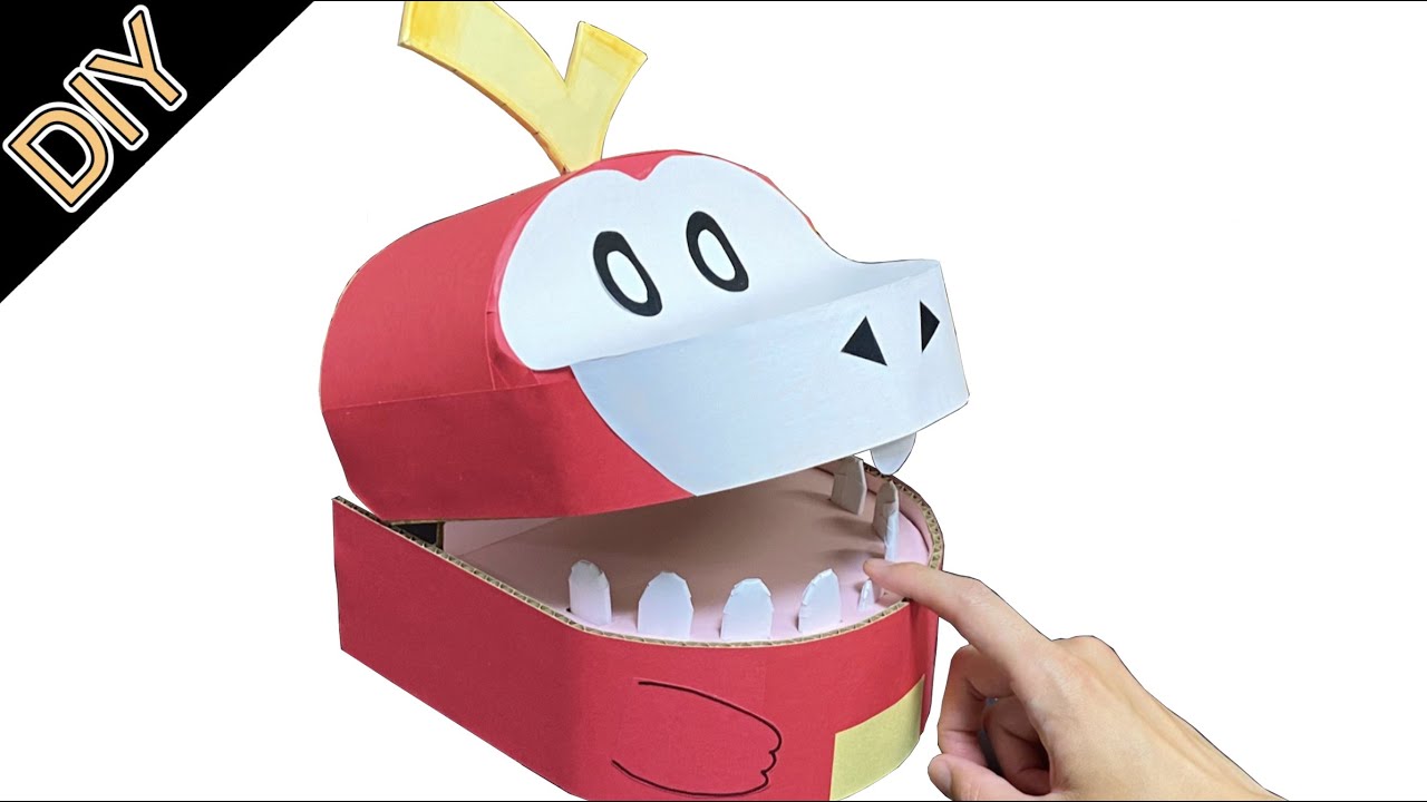 Как сделать Зубная Клешня Крокодила из картона. pokemon