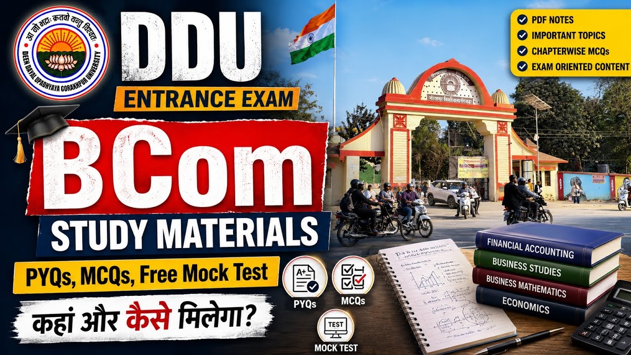 DDU Entrance Exam B.Com Study Material | Previous Year Papers, MCQs & Mock Test