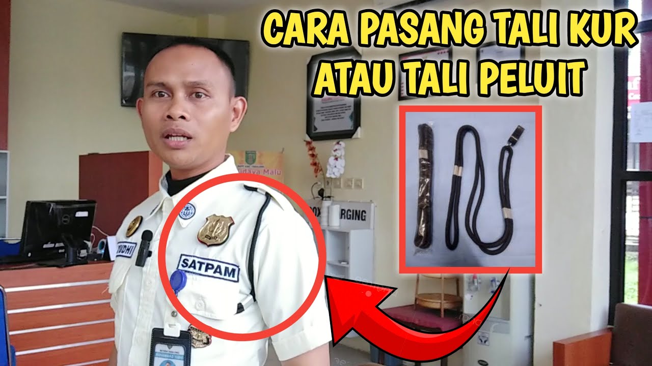 cara memasang tali kur satpam || cara pasang tali kur satpam || cara pasang tali peluit satpam