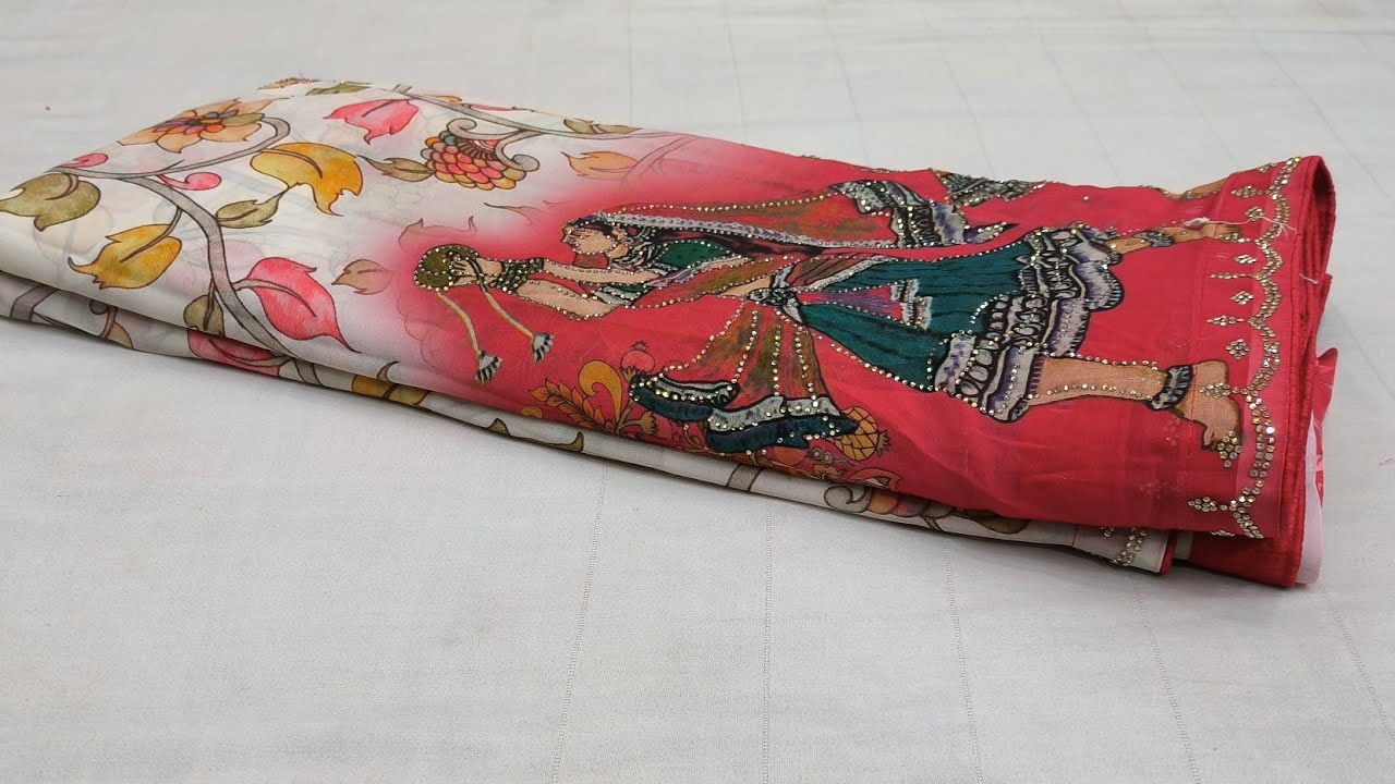 Fancy Soft Georgette Kalmakari Daimand Saree#newsaree 