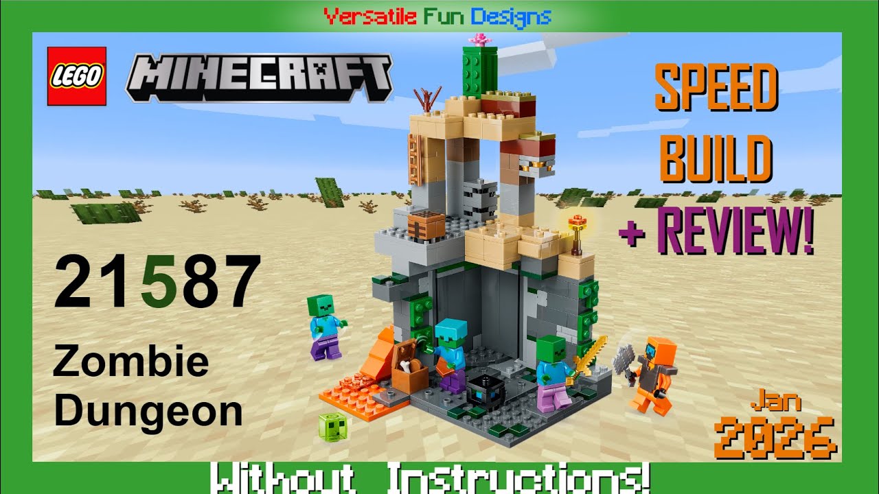 🧟Обзор/быстрая сборка нового набора LEGO Minecraft «Зомби-подземелье» (21587) без инструкции! Отл...