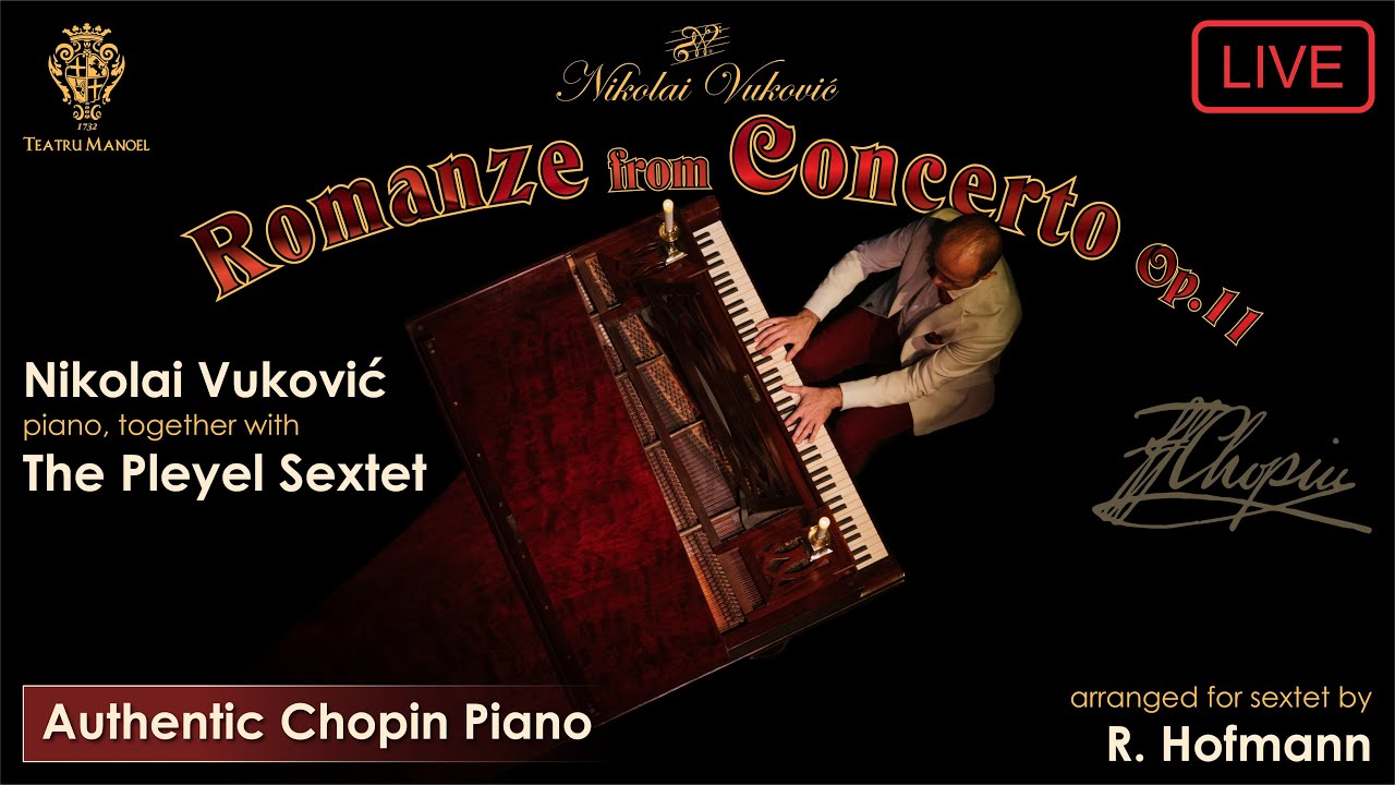 Chopin Concerto in E minor Op 11 Romanze for SEXTET (LIVE) on Chopin's Real Piano 432Hz
