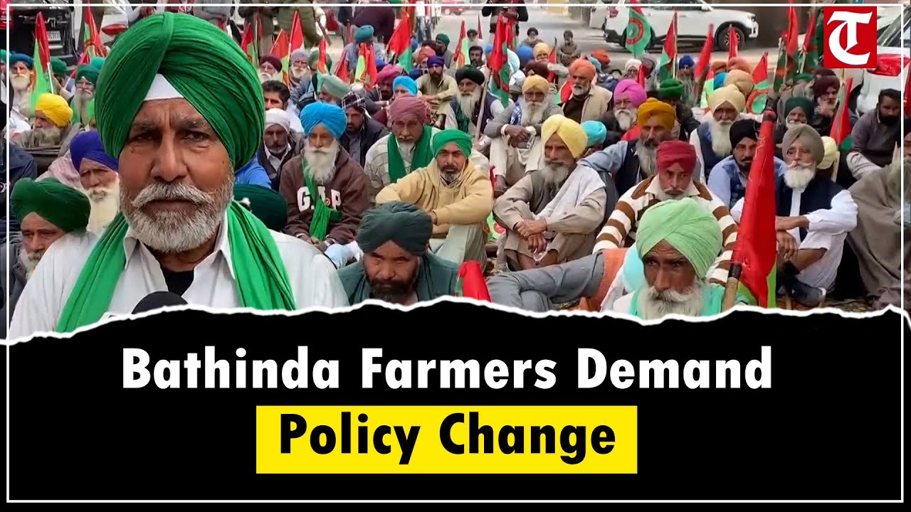 Farmers Protest in Bathinda, Punjab Over Government Policies, Led by Prasohattam Singh