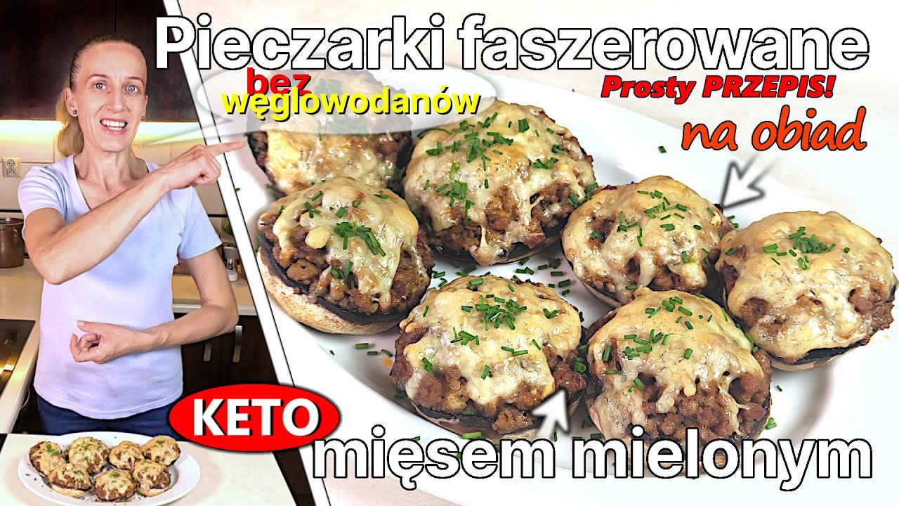 FENOMENALNE pieczarki faszerowane mięsem mielonym - Przepis na PIECZARKI faszerowane z piekarnika