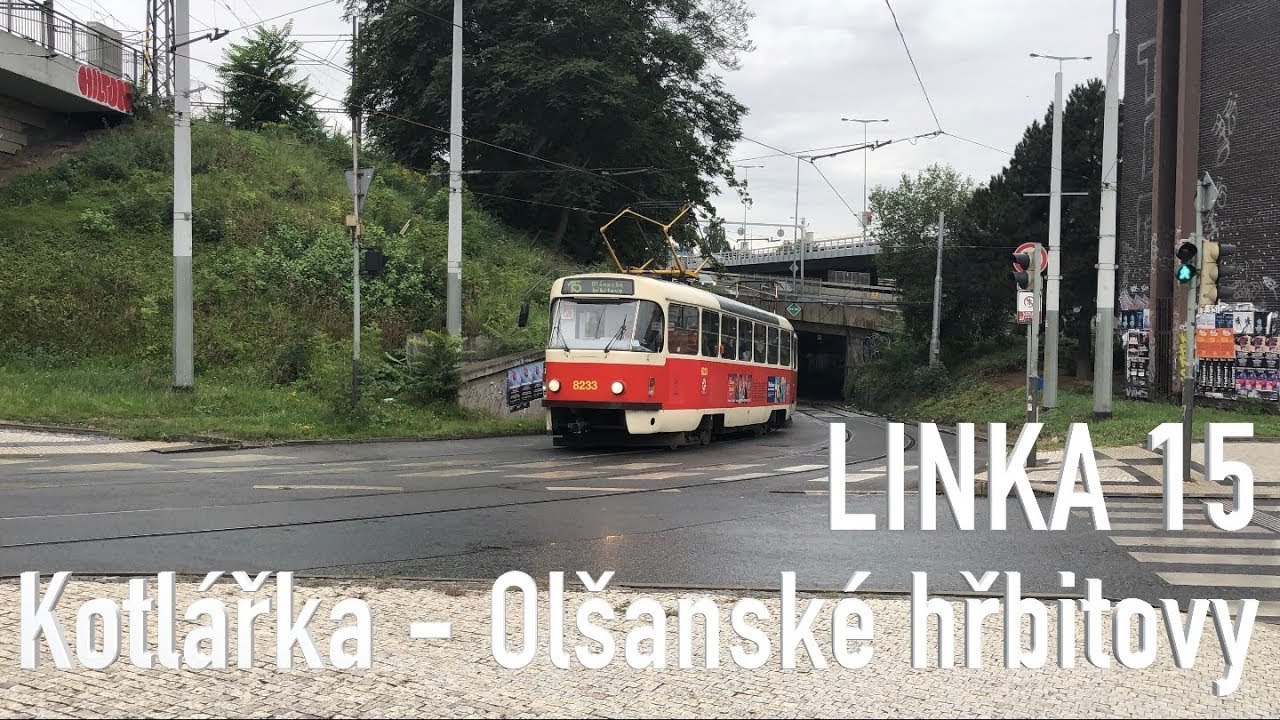 LINKA 15 - Kotlářka–Olšanské hřbitovy - TRAMVAJE PRAHY [4K]