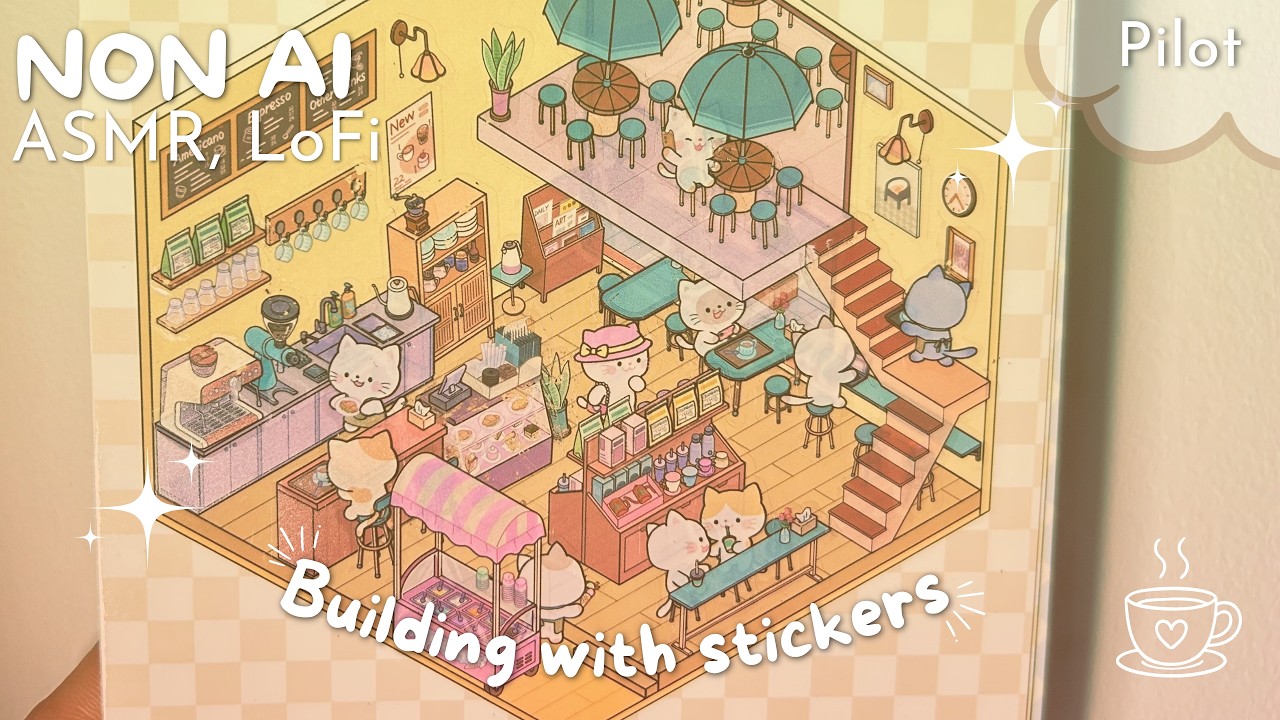Building with Stickers! PILOT: a cute kitten cafe!