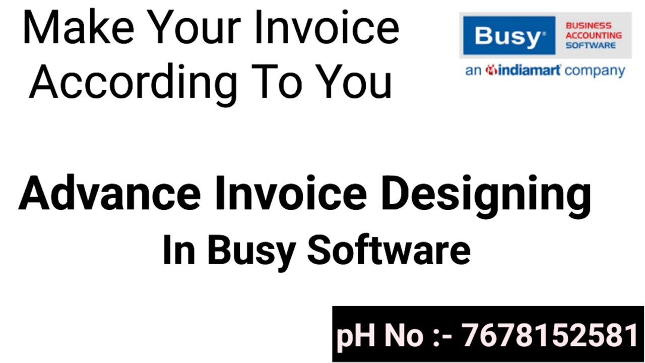 Advance Invoice Designing In Busy | #Busy #TripathiEnterprise ##invoice