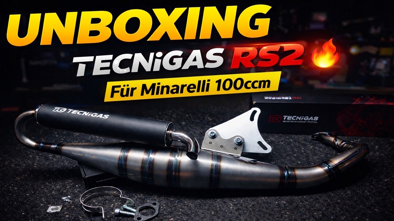 Tecnigas RS2 für Minarelli 100ccm 😈 Unboxing + Check – Lohnt sich der Sportauspuff? @Lukes-Garage