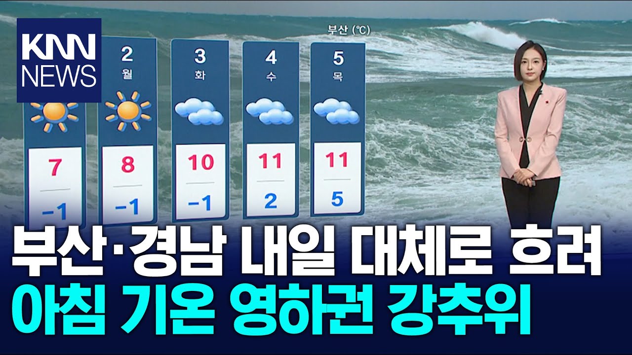 부산·경남 내일 대체로 흐려 아침 기온 영하권 강추위 / KNN