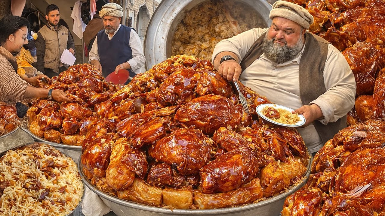 Most Cheap Street food in Afghanistan | Kabuli pulao, Roasted Chicken, Biryani recipe, Punjabi Curry