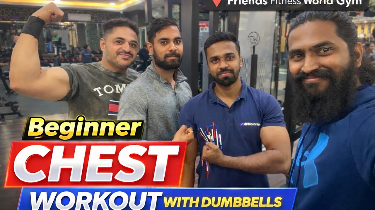 Beginner Chest Workout with Dumbbells | Friends Fitness World Gym.  #sandeepfitnesstelugu #fitness