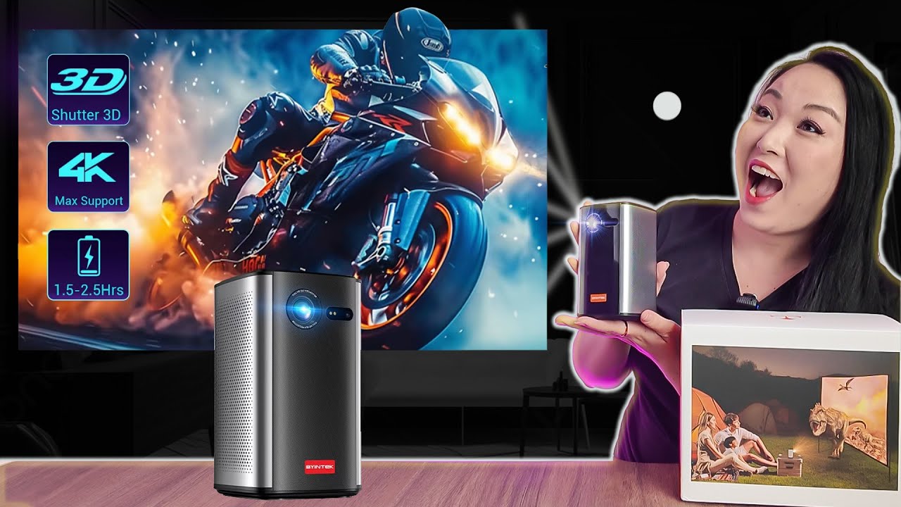 Byintek P70 - 3D, Projetor Potente Portatil e com Bateria