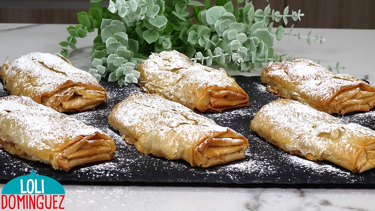 CRUJIENTES FÁCILES DE MANZANA Y CREMA PASTELERA 😍. Deliciosos - Loli Domínguez - Dulces-