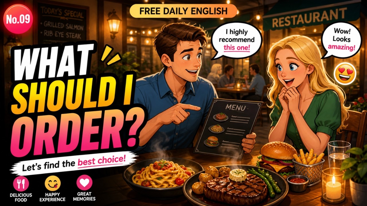 How To Order Food at a Restaurant in English | Learn English Conversation | Free Daily English