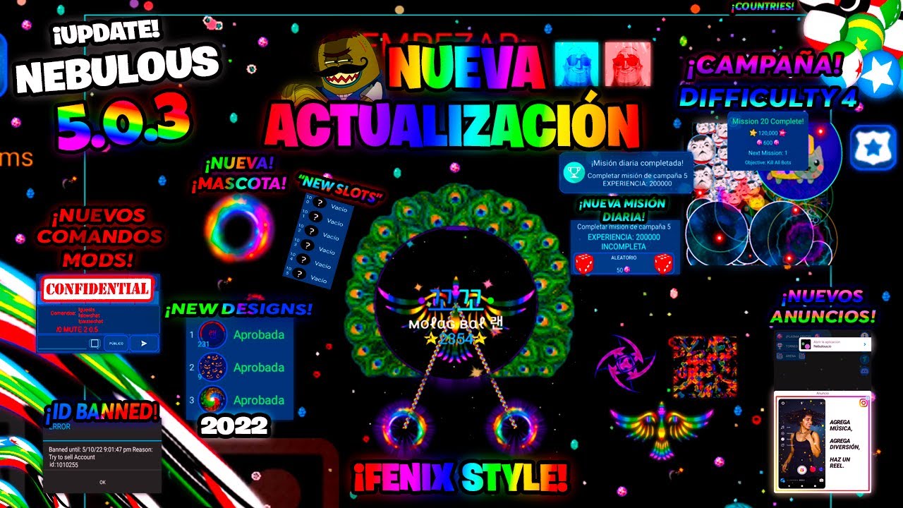 Actualización 5.0.3 |🦚Nebulous🔥| Nuevos COMANDOS para JUGADORES y MODS! | Nuevas SKINS! CAMPAÑA D4 🥶